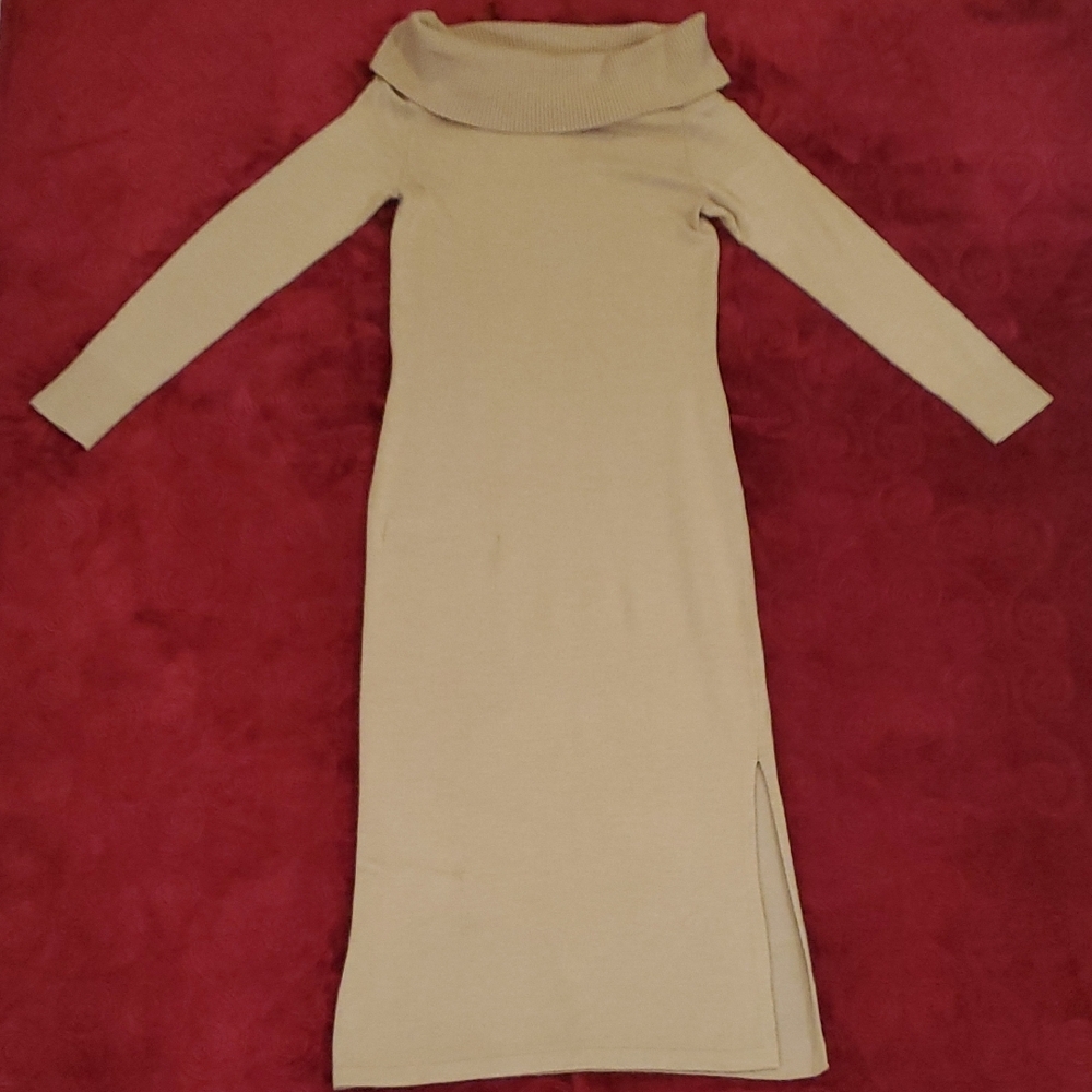 French Connection Cream Cowl Neck Bodycon Dress